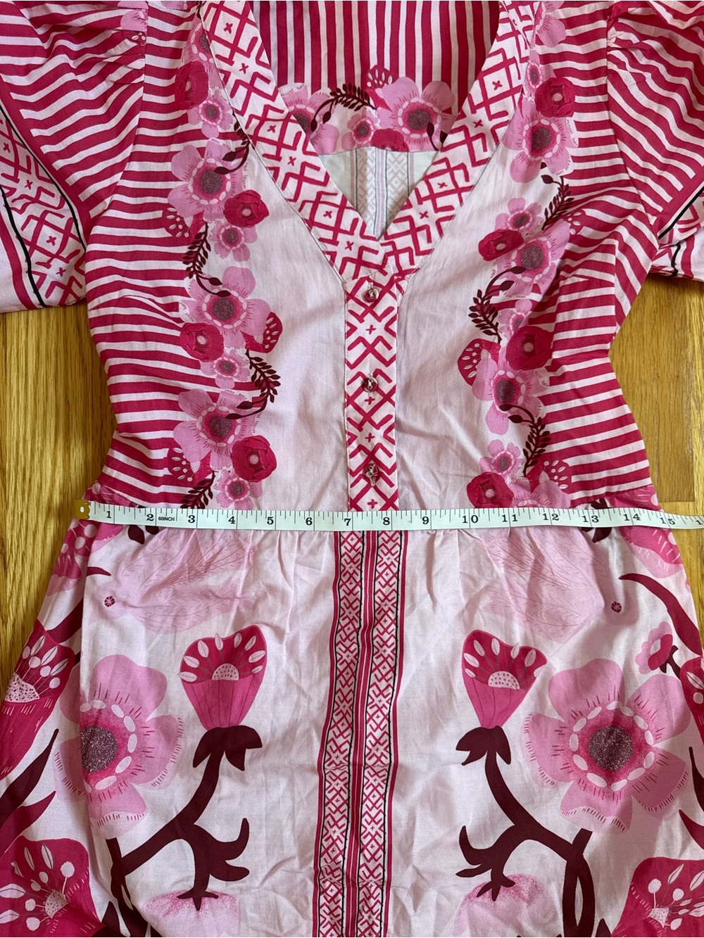 NWT CELINA MOON Pink Floral Maxi Dress, size XS- missing belt - Picture 5 of 6